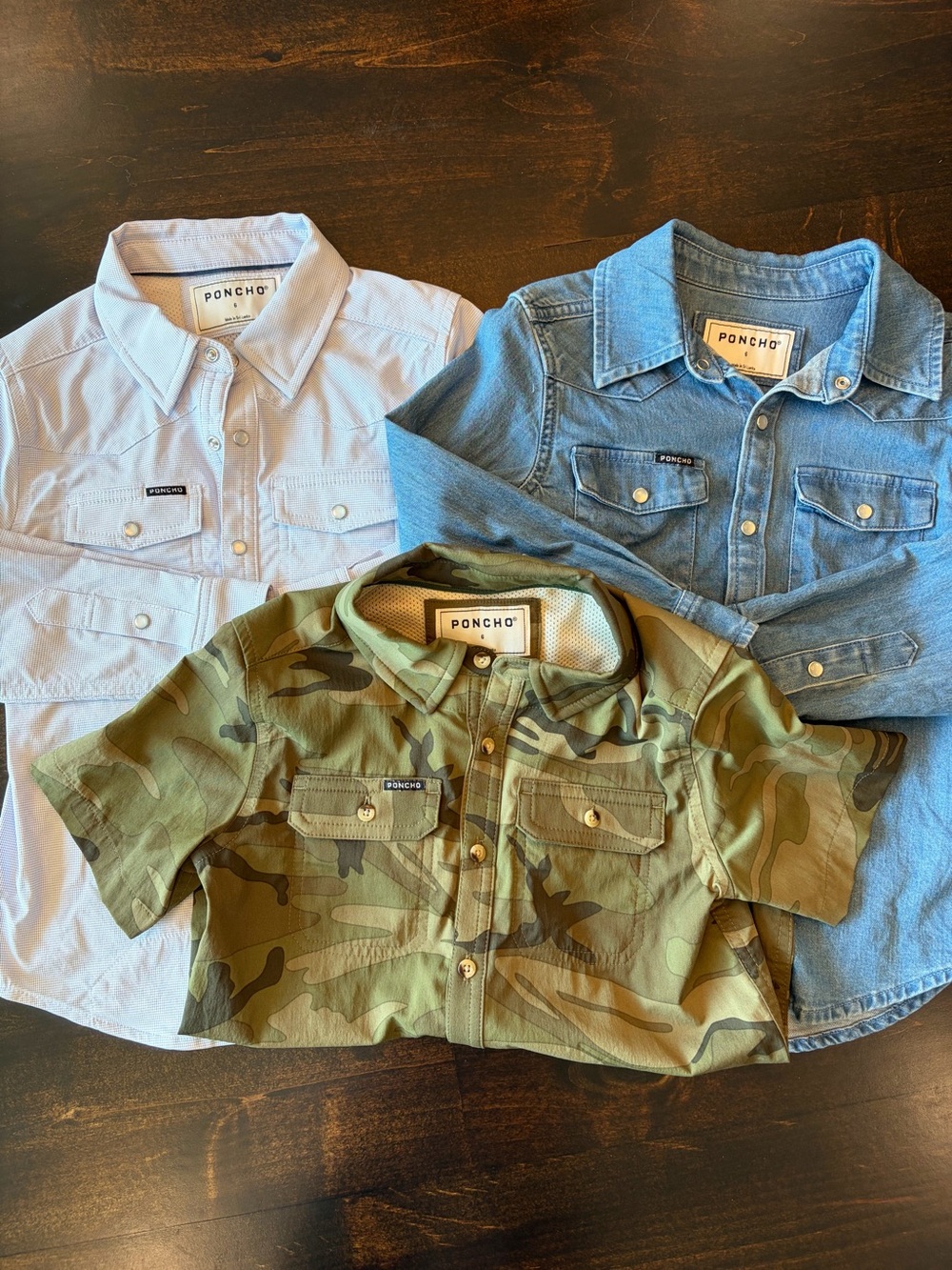 Bundle of 3 PONCHO Kids' Button-Down Shirts
